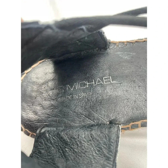 Eric Michael Black and White Floral Slip On Sling Back Espadrilles - Picture 11 of 11